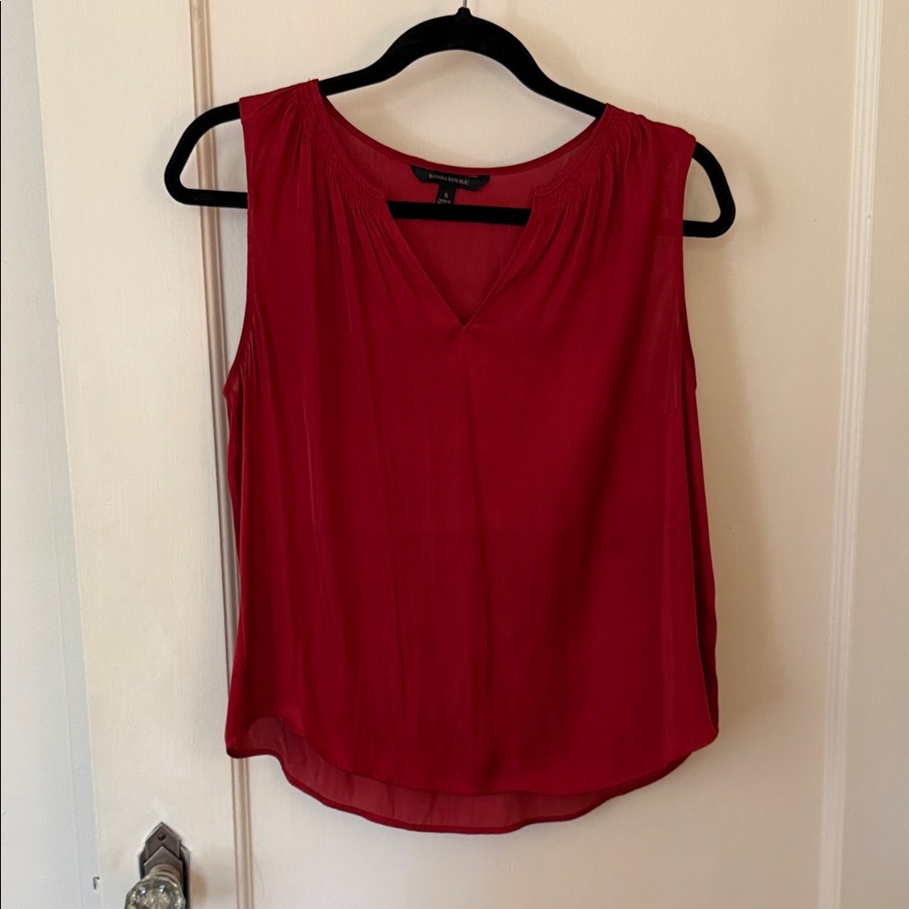 Banana Republic Red Sleeveless Blouse